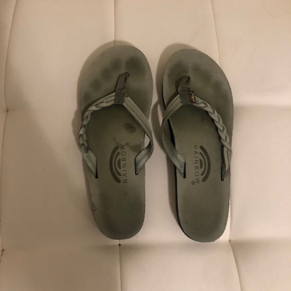 Light Green Braided Rainbow Sandal